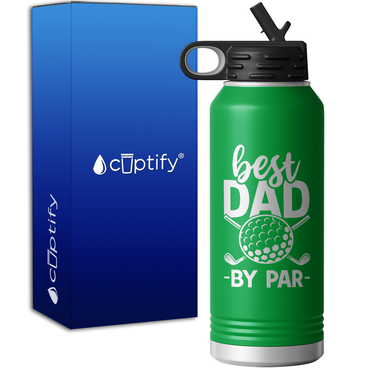Best Dad by Par 32oz Sport Water Bottle