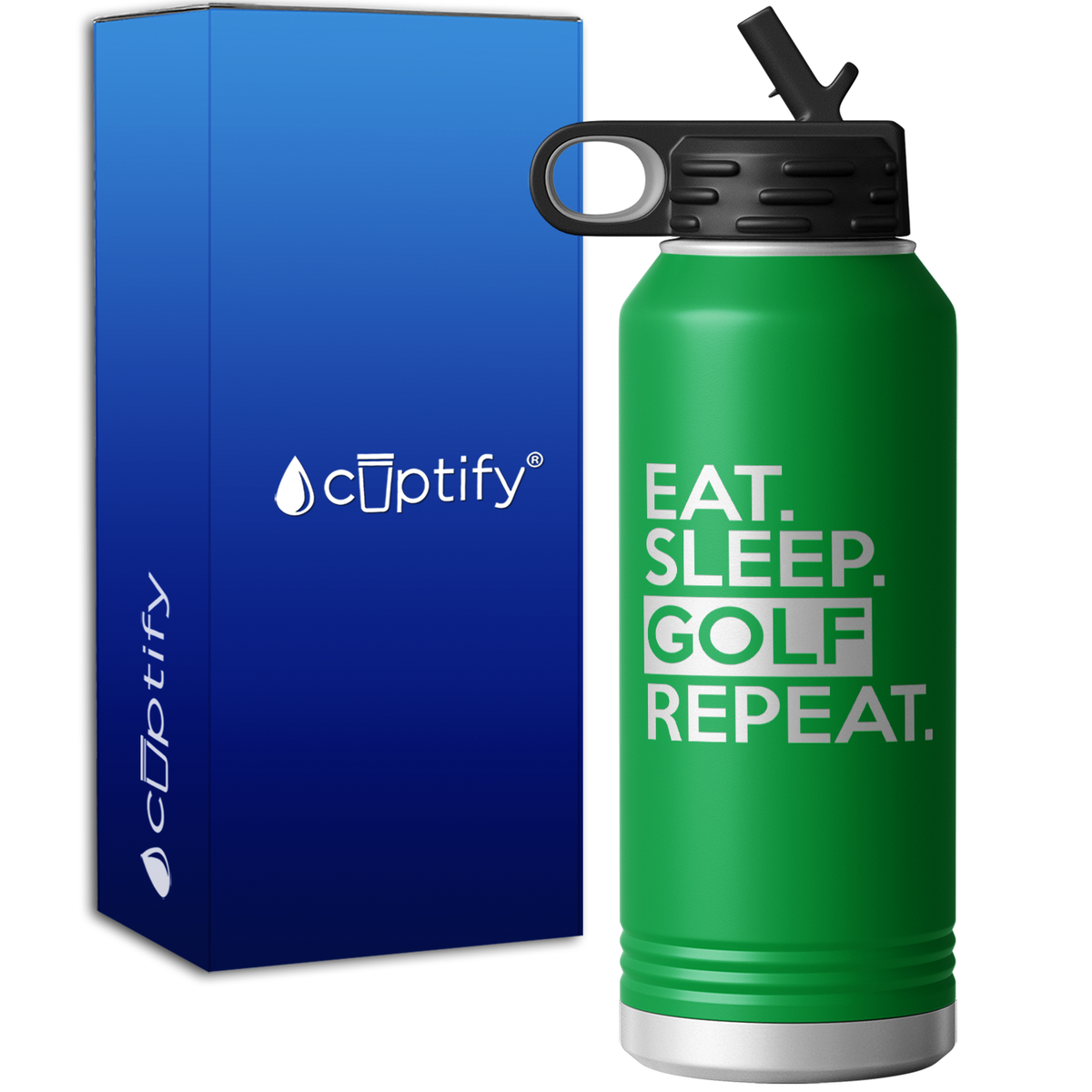 Eat Sleep Golf Repeat 32oz Sport Water Bottle