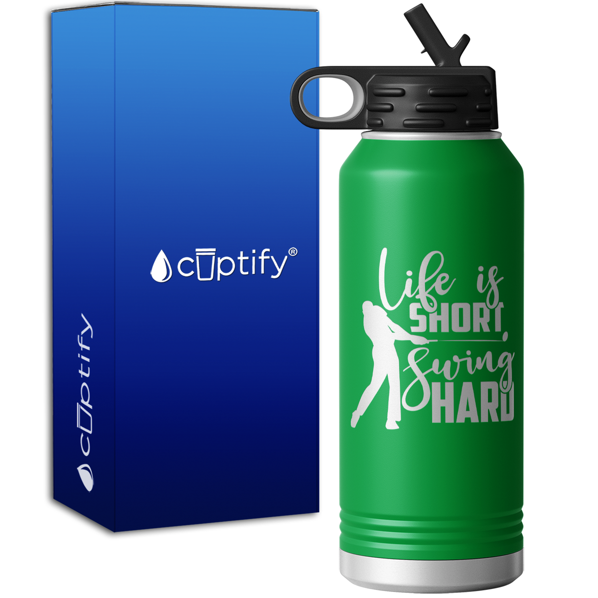 Life is Short Swing Hard 32oz Sport Water Bottle