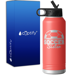 Soccer Sister Half Ball 32oz Sport Water Bottle