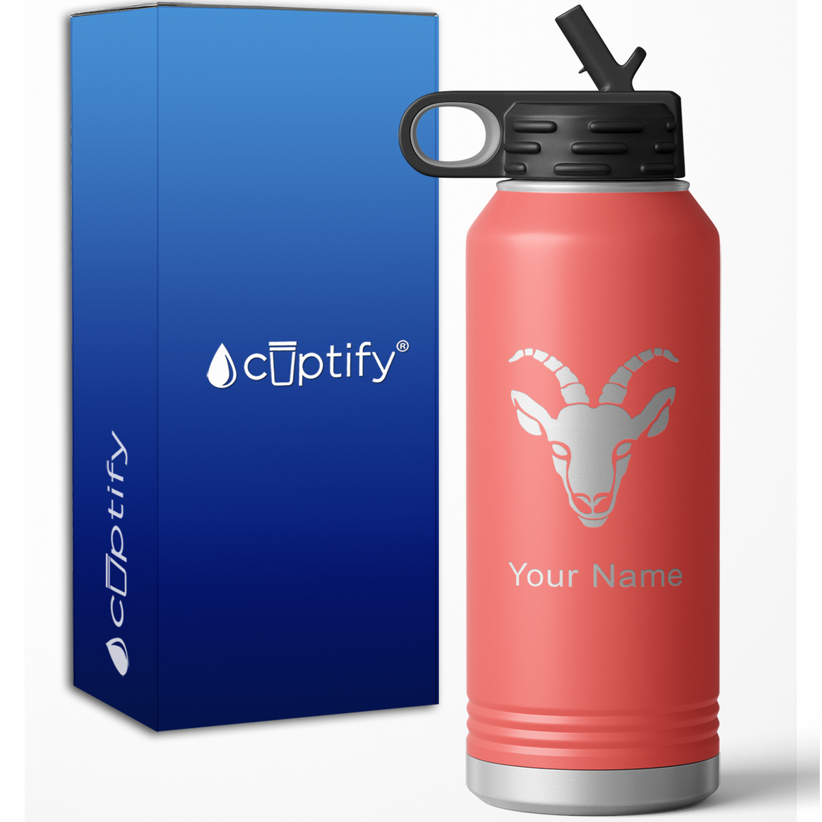 Capricorn Zodiac Sign Personalized 32oz Sport Water Bottle