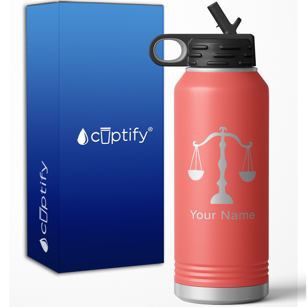 Libra Zodiac Sign Personalized 32oz Sport Water Bottle
