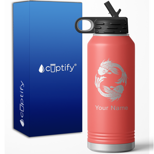 Pisces Zodiac Sign Personalized 32oz Sport Water Bottle