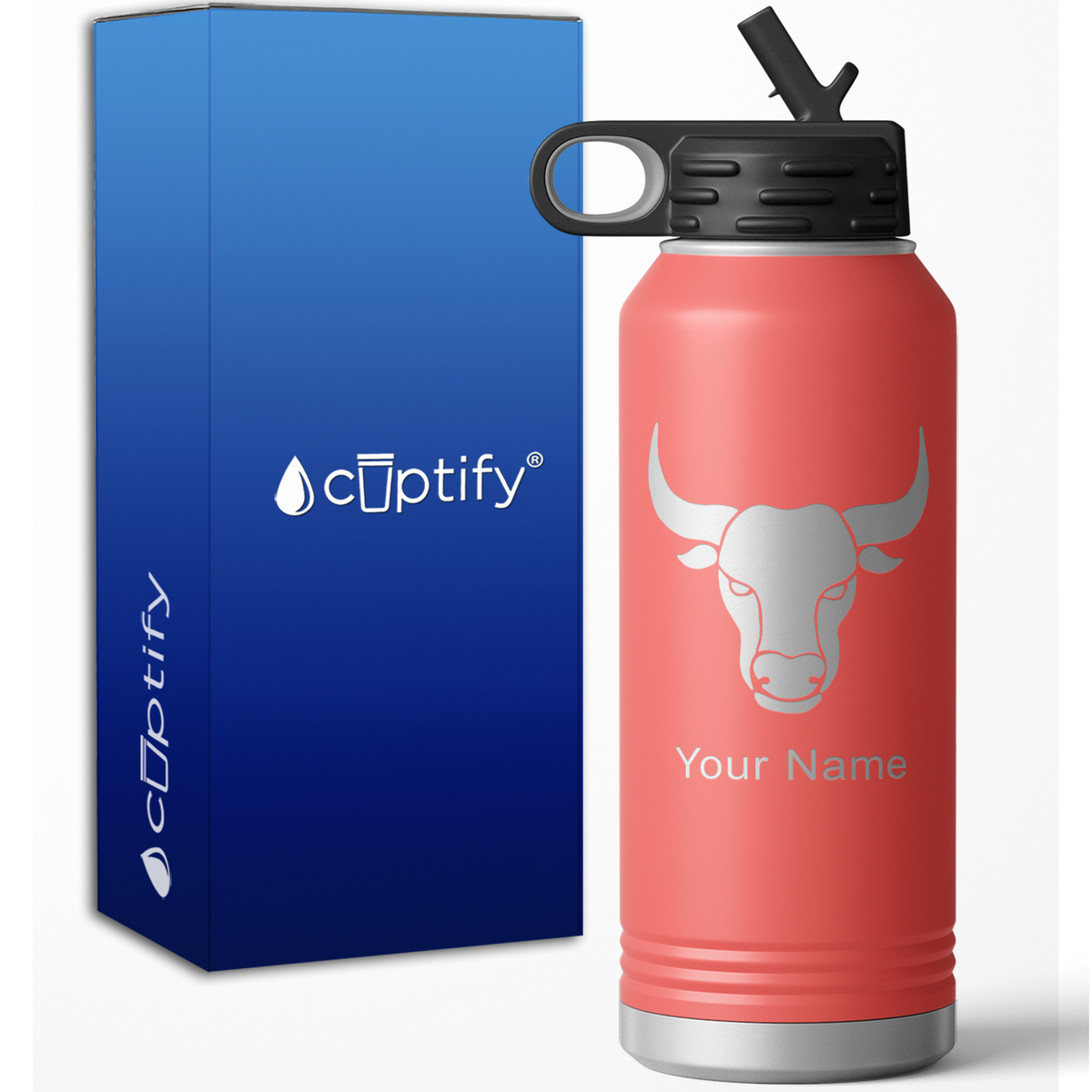 Taurus Zodiac Sign Personalized 32oz Sport Water Bottle