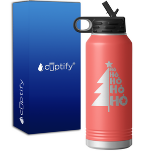 Ho Ho Ho Christmas Tree 32oz Sport Water Bottle