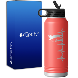 Golfer Heartbeat 32oz Sport Water Bottle