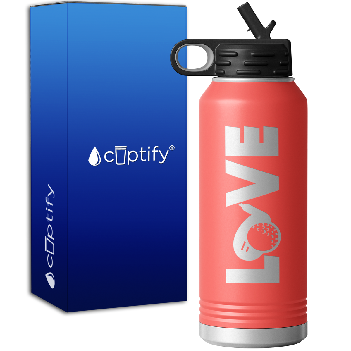 Golf Love 32oz Sport Water Bottle