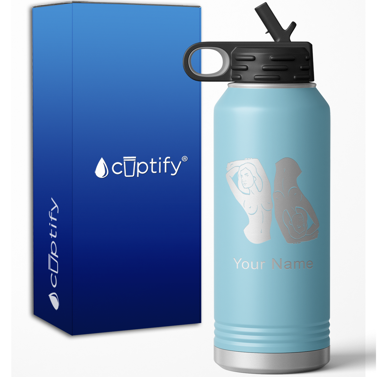 Gemini Zodiac Sign Personalized 32oz Sport Water Bottle