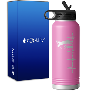 Golfer Heartbeat 32oz Sport Water Bottle