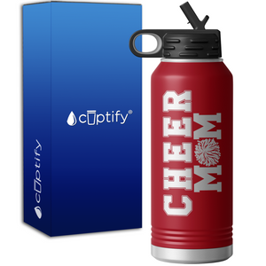 Cheer Mom Pom Poms 32oz Sport Water Bottle