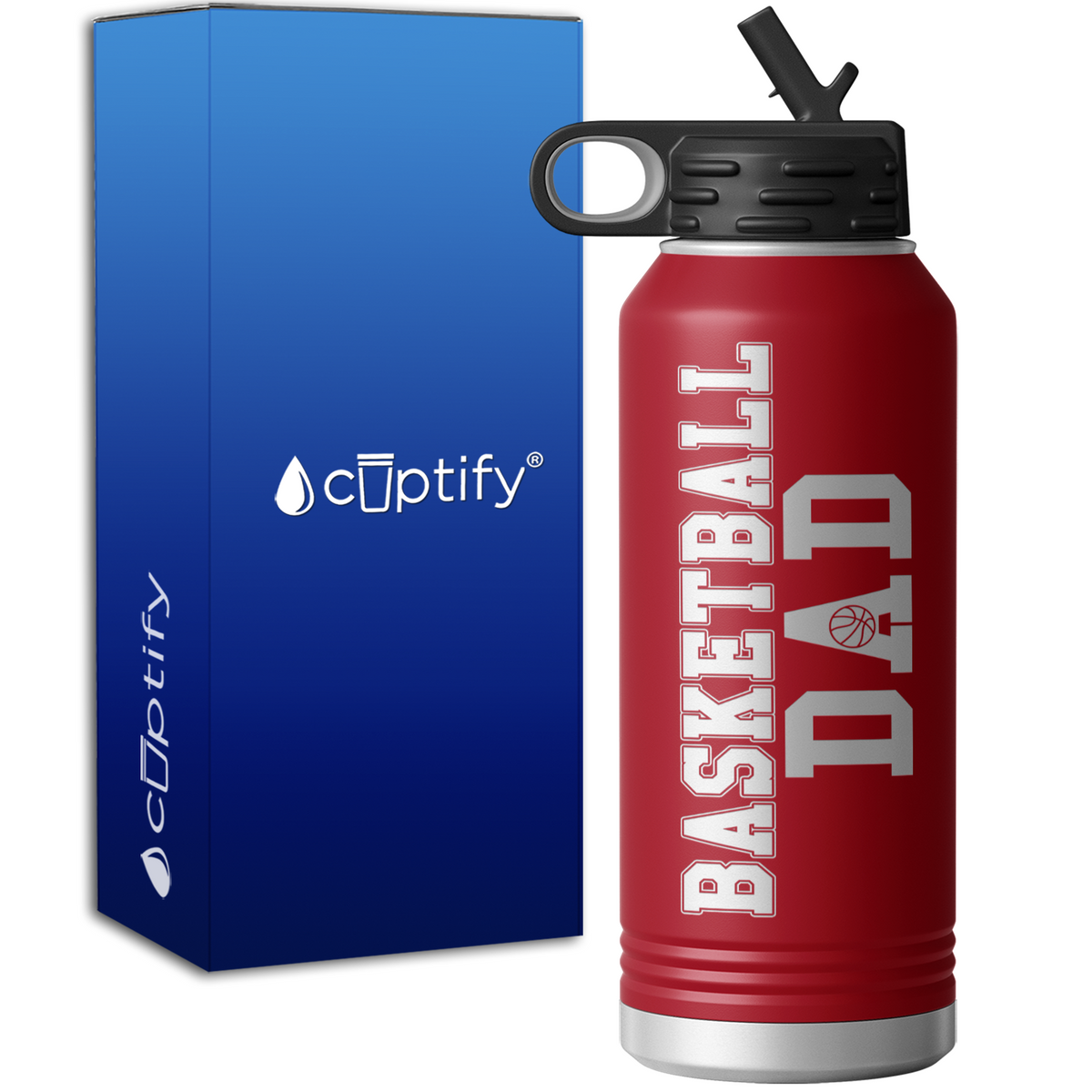 Dad Basketball 32oz Sport Water Bottle