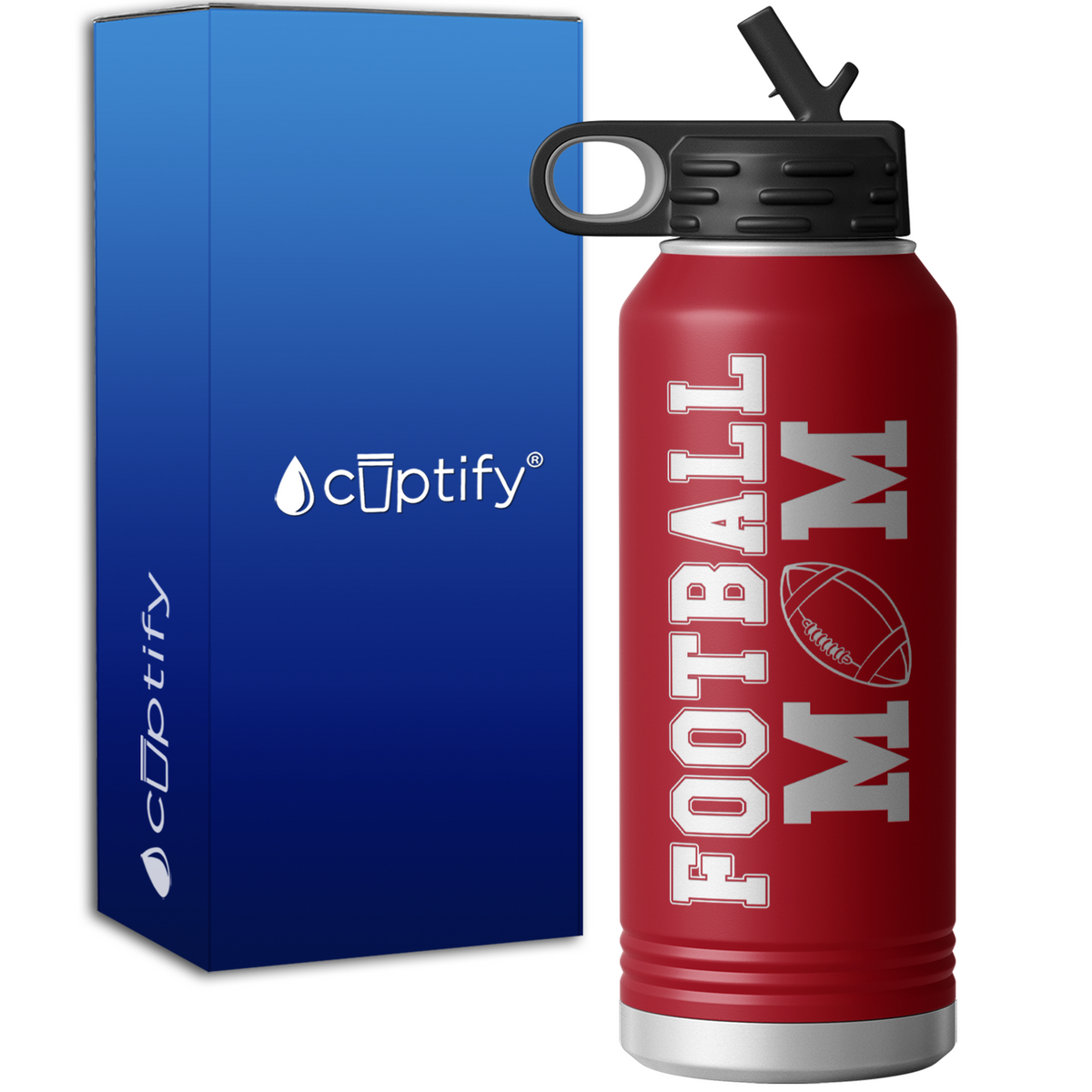 Football Mom 32oz Sport Water Bottle