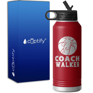 Personalized Basketball Coach Silhouette 32oz Sport Water Bottle