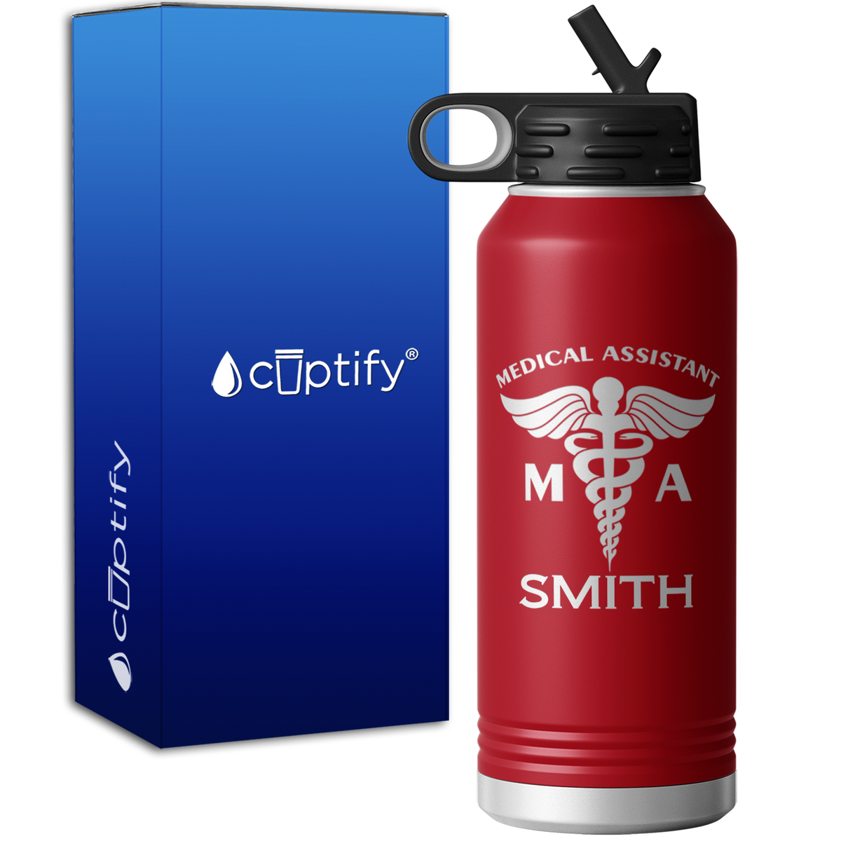 Personalized MA Medical Assistant 32oz Sport Water Bottle