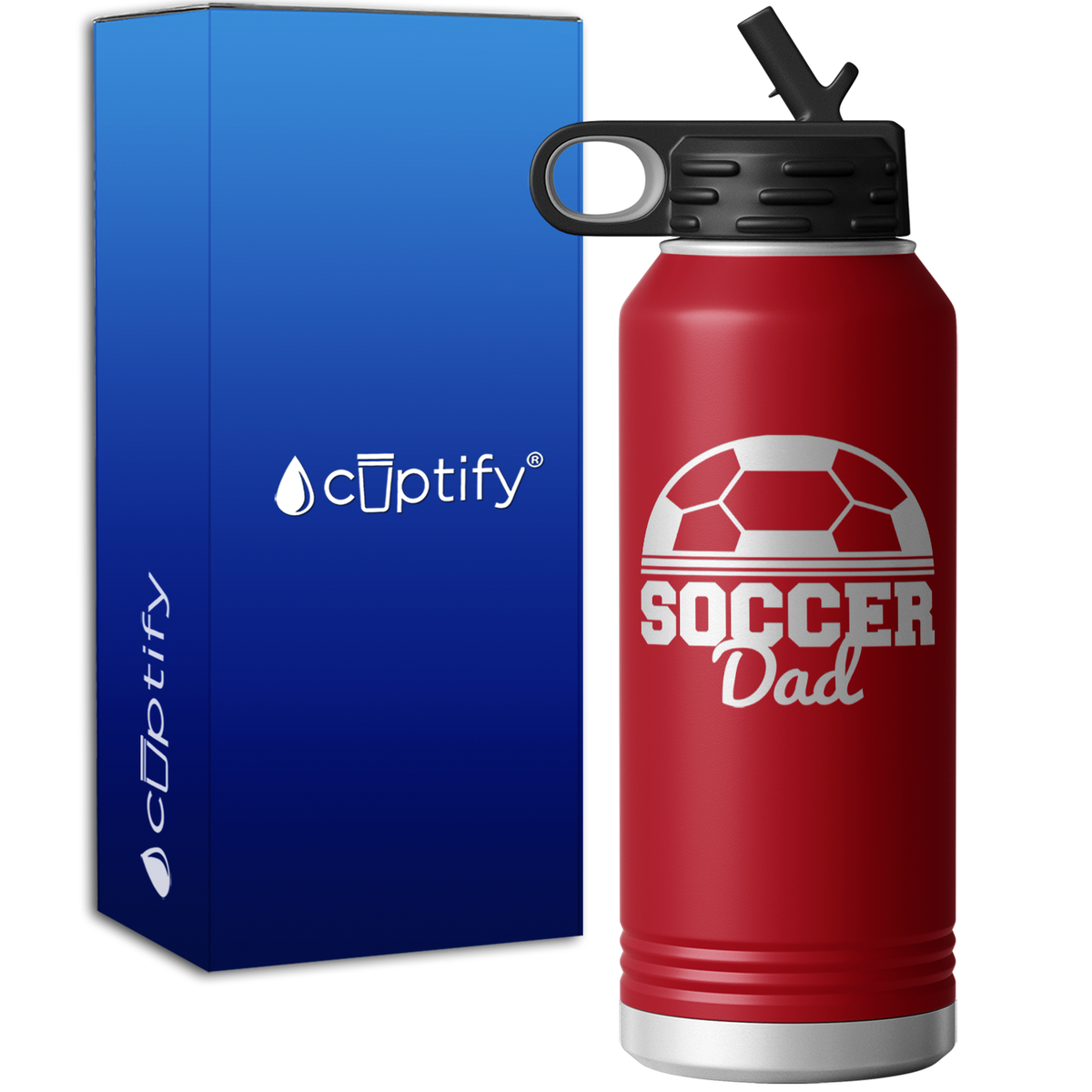 Soccer Dad Half Ball 32oz Sport Water Bottle