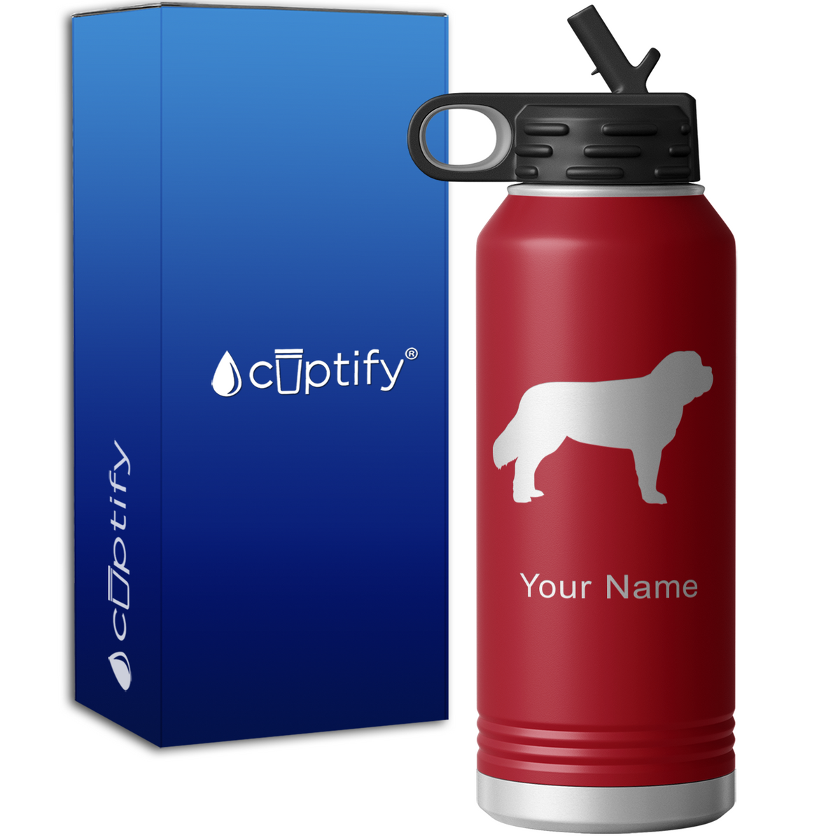 St Bernard Personalized 32oz Sport Water Bottle