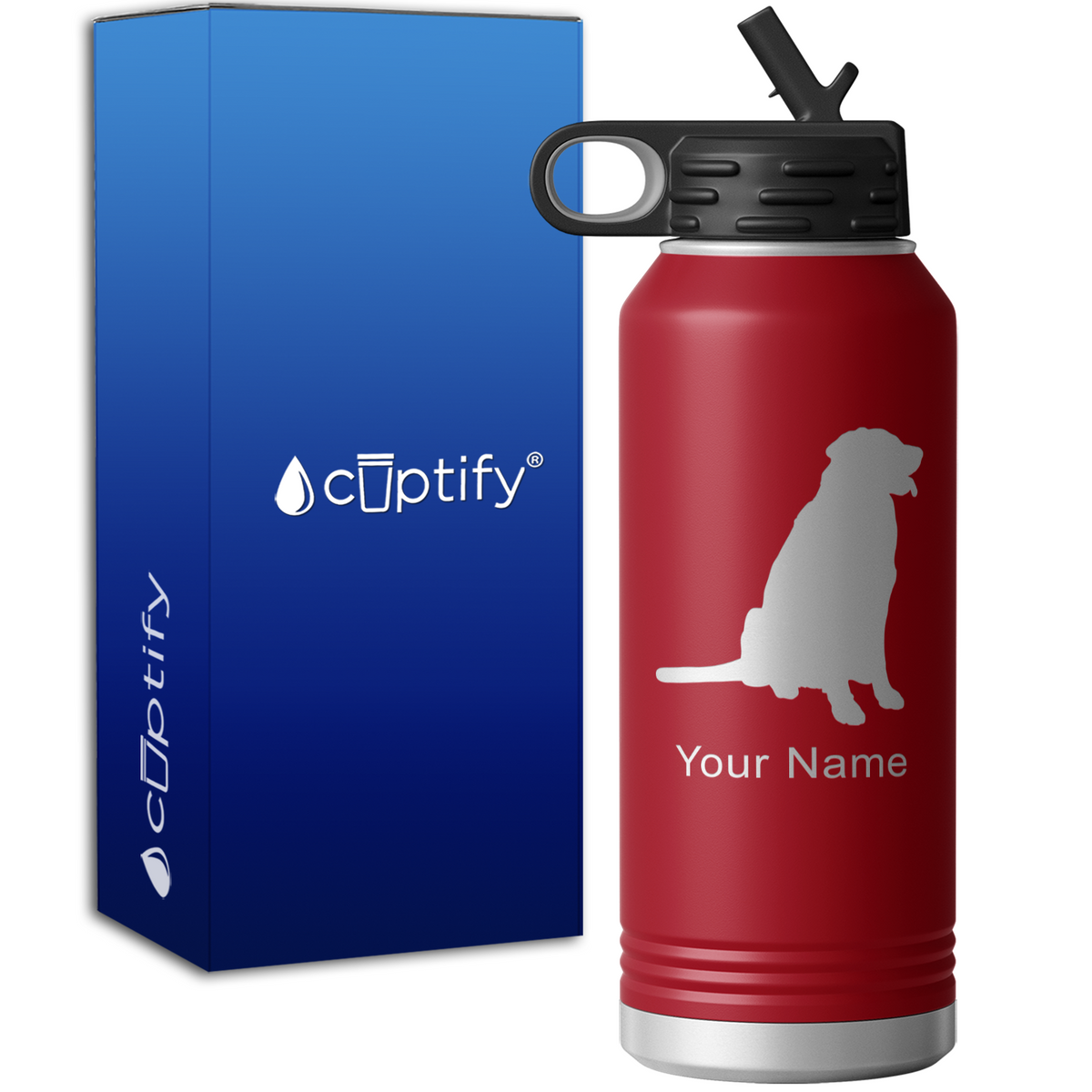 Golden Retriever Personalized 32oz Sport Water Bottle