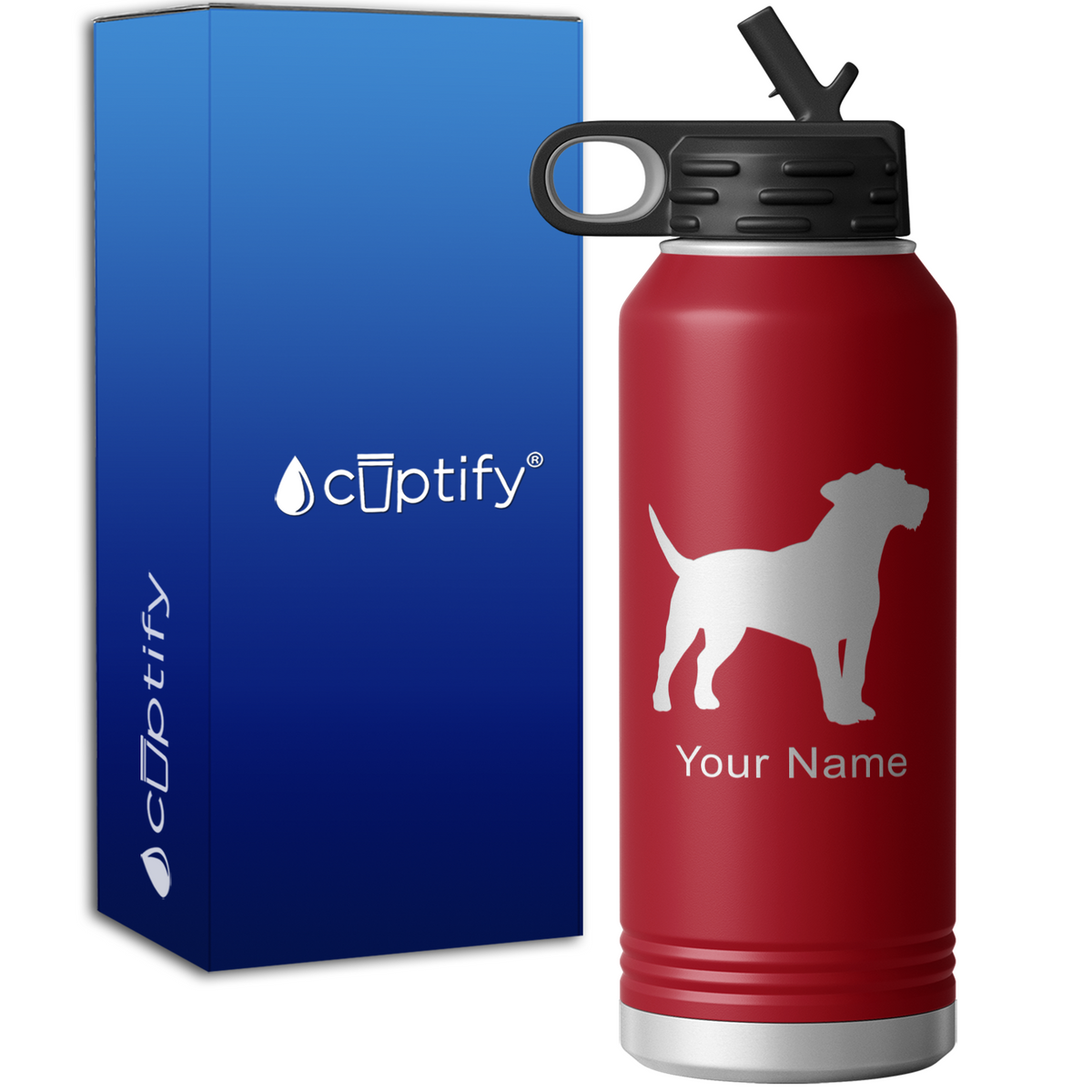Jack Russell Terrier Personalized 32oz Sport Water Bottle