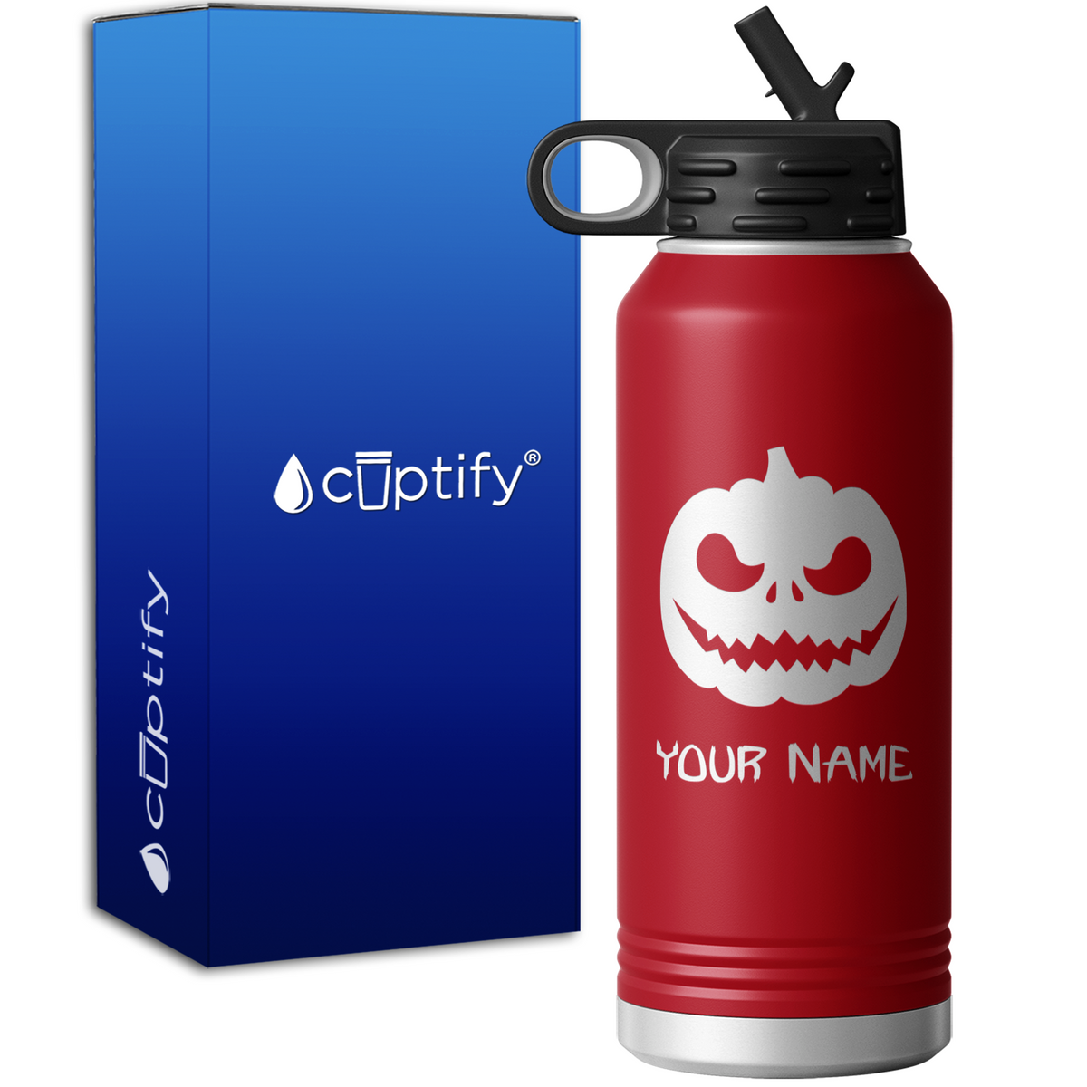 Jack o Lantern Personalized 32oz Sport Water Bottle