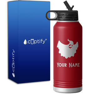 Happy Ghost Personalized 32oz Sport Water Bottle