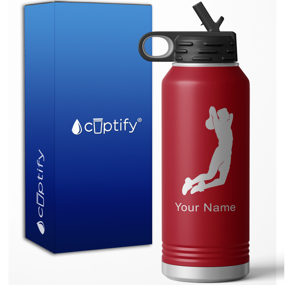 Slam Dunk Basketball Player Personalized 32oz Sport Water Bottle