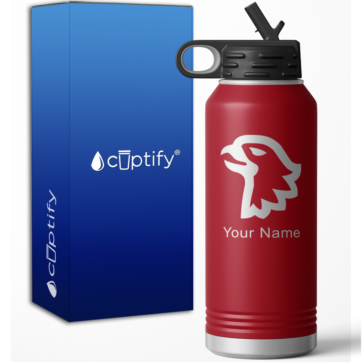 US Airborne Insignia Personalized 32oz Sport Water Bottle