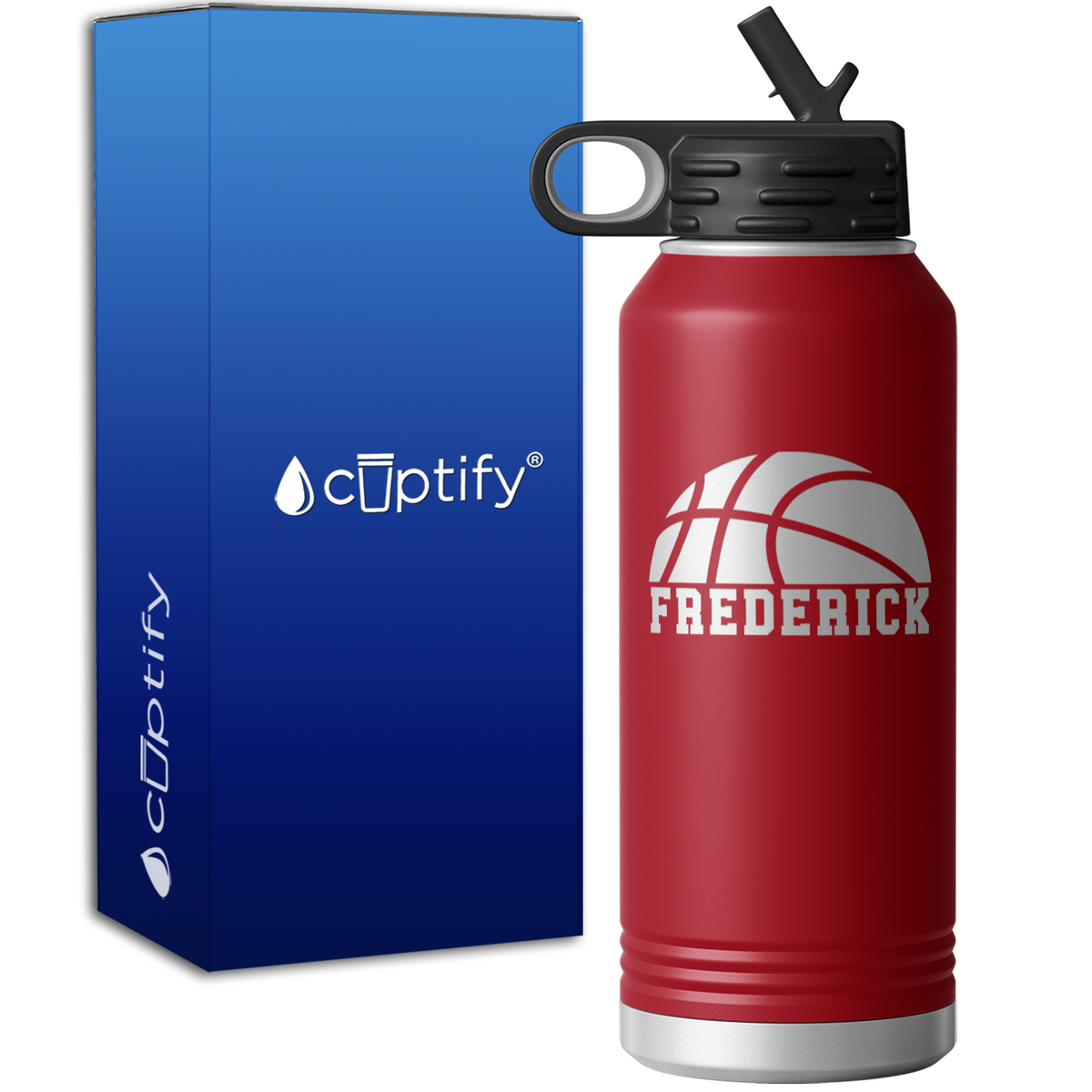 Basketball Half Personalized 32oz Sport Water Bottle