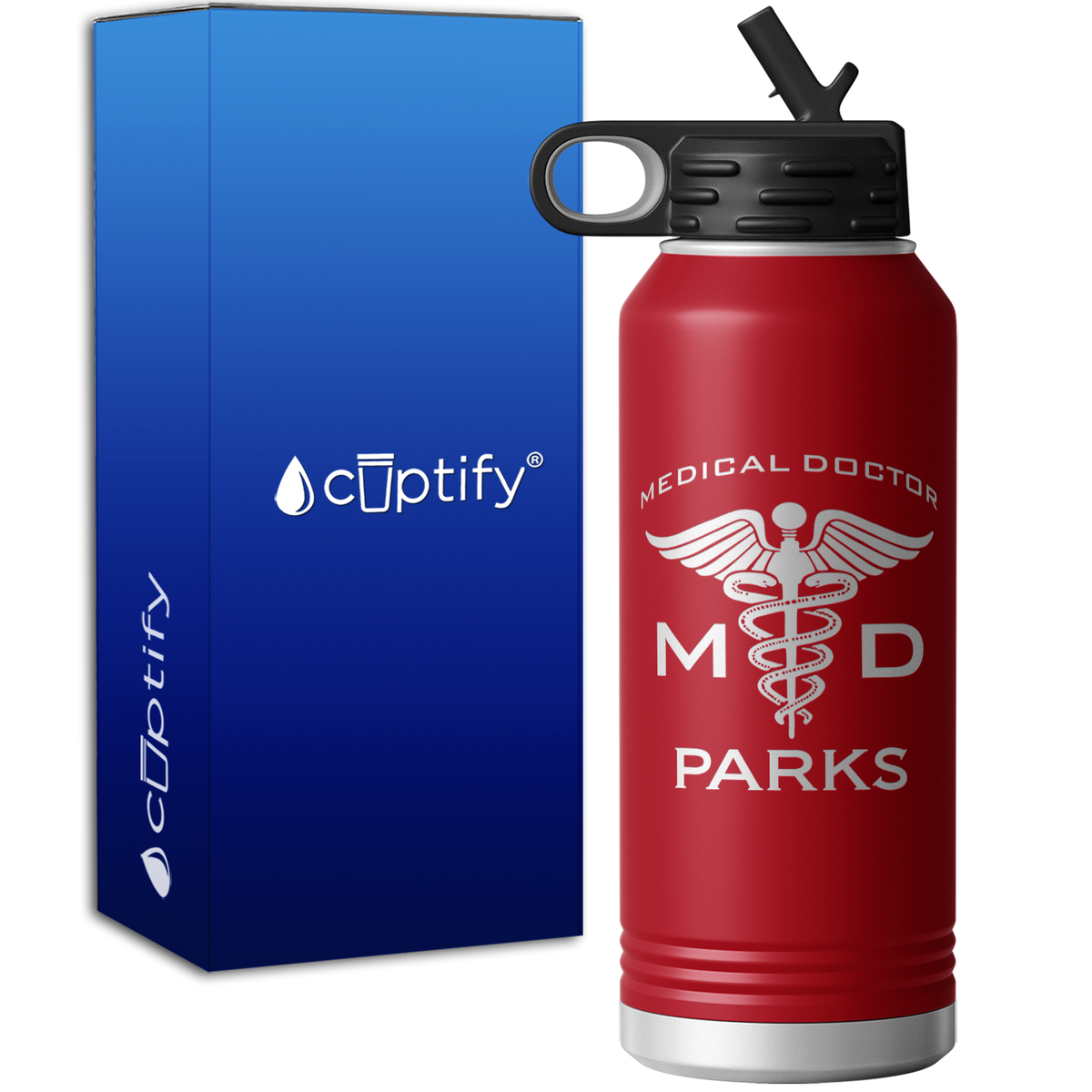 Personalized Medical Doctor 32oz Sport Water Bottle