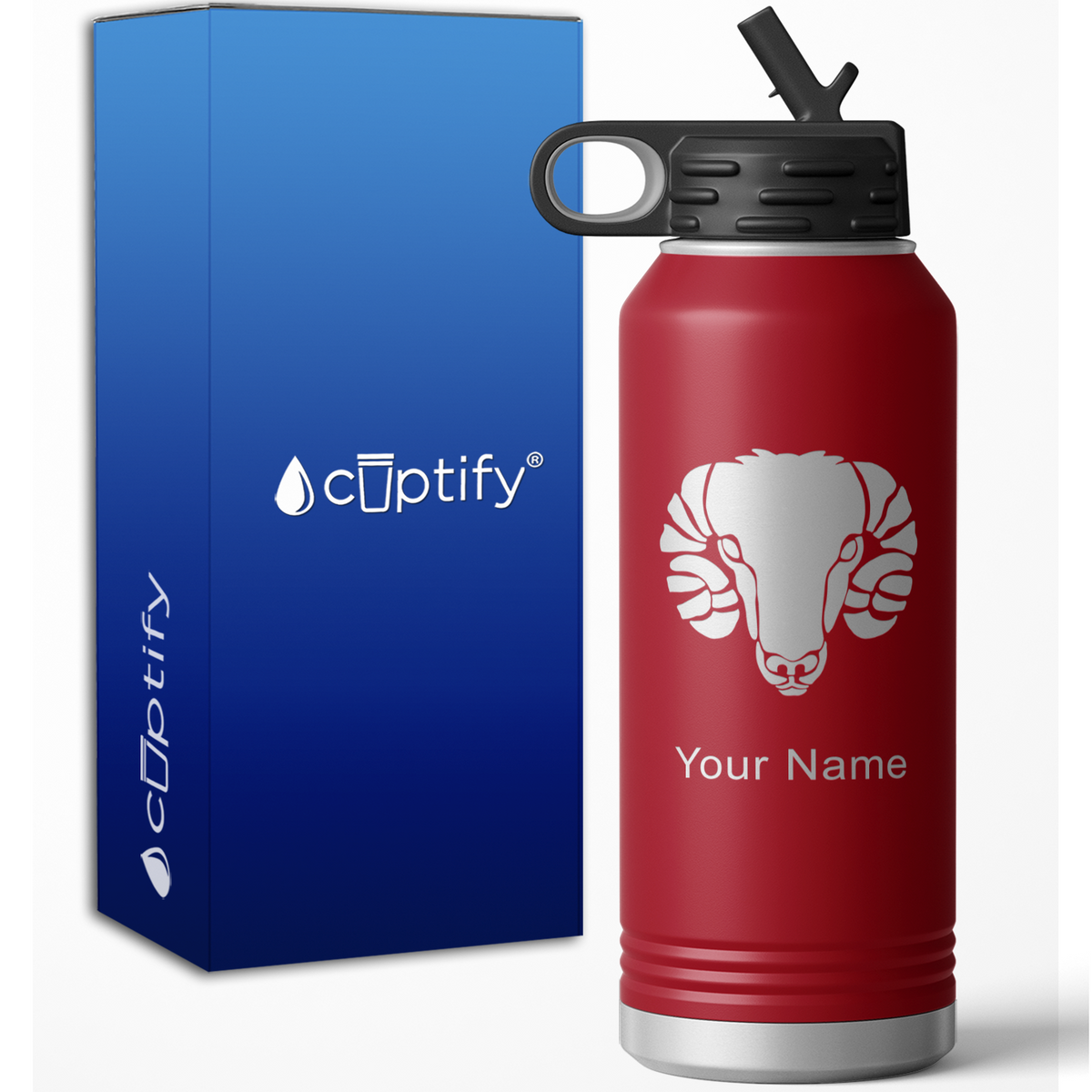 Aries Zodiac Sign Personalized 32oz Sport Water Bottle