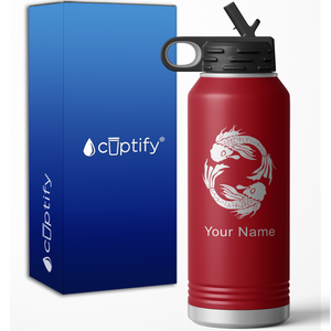 Pisces Zodiac Sign Personalized 32oz Sport Water Bottle