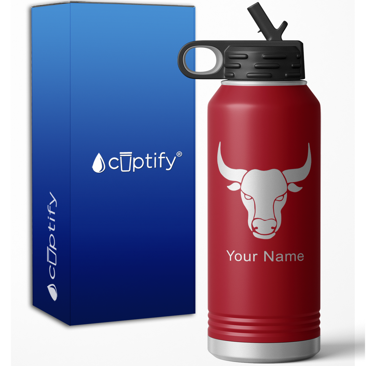 Taurus Zodiac Sign Personalized 32oz Sport Water Bottle