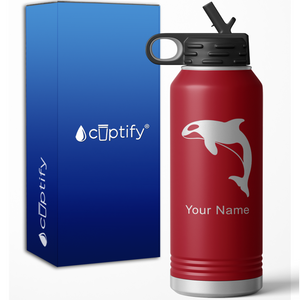 Killer Whale Personalized 32oz Sport Water Bottle