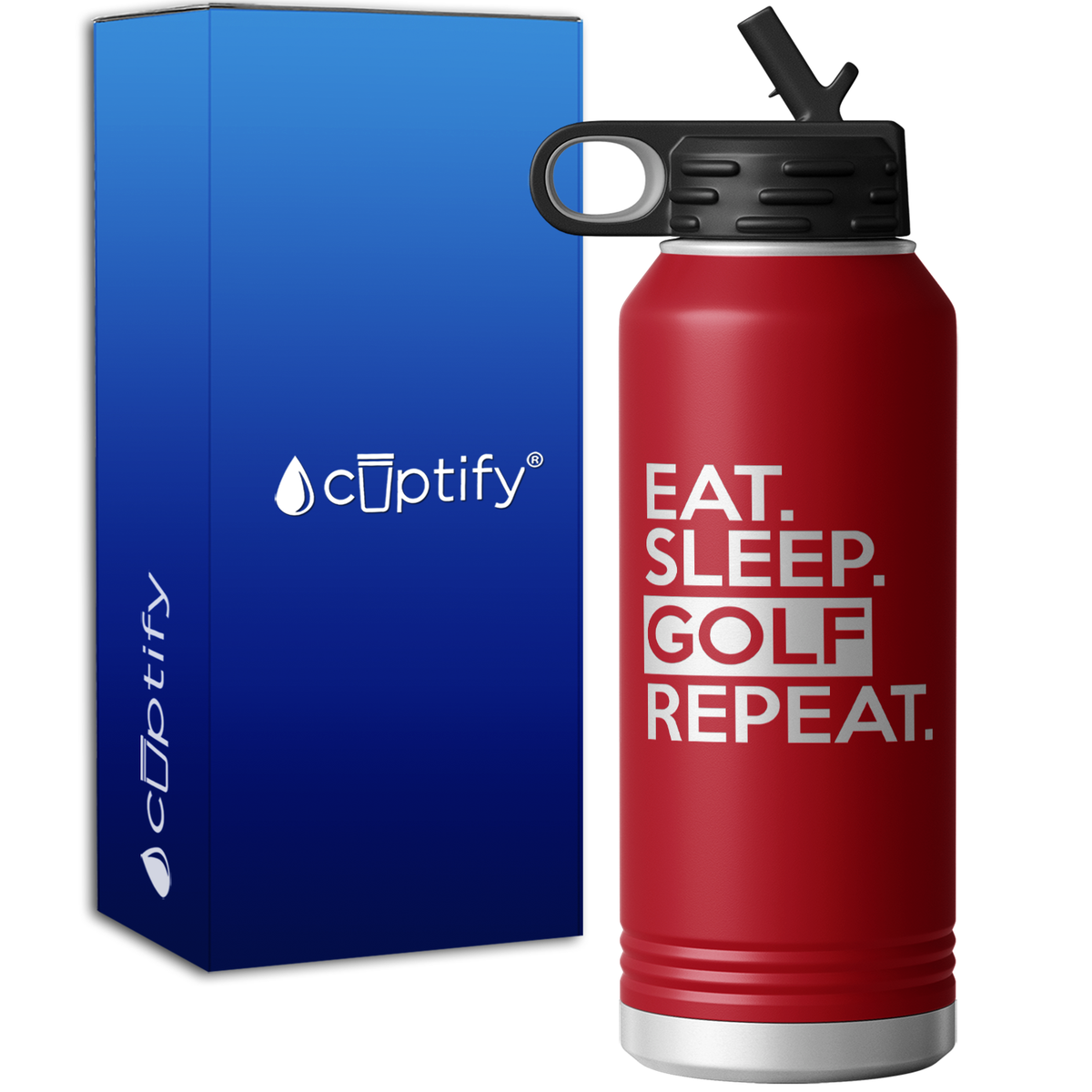 Eat Sleep Golf Repeat 32oz Sport Water Bottle
