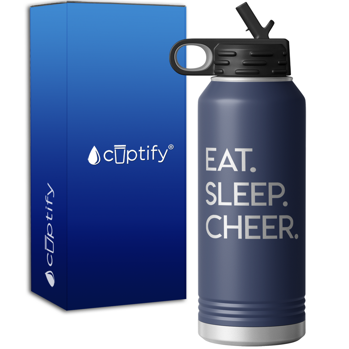 Eat Sleep Cheer 32oz Sport Water Bottle