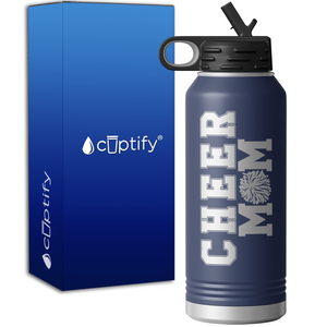 Cheer Mom Pom Poms 32oz Sport Water Bottle