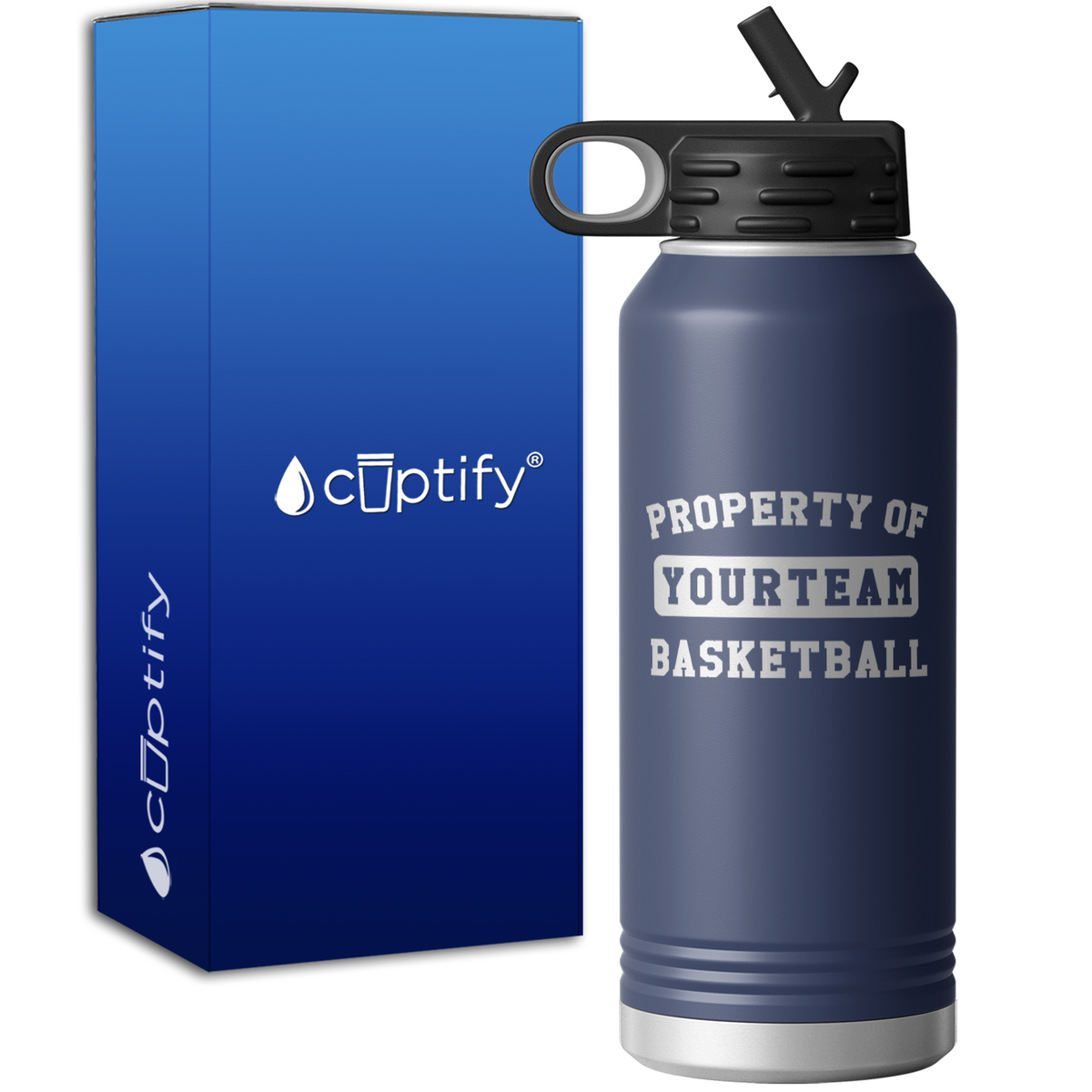 Property of of Basketball Team Personalized 32oz Sport Water Bottle