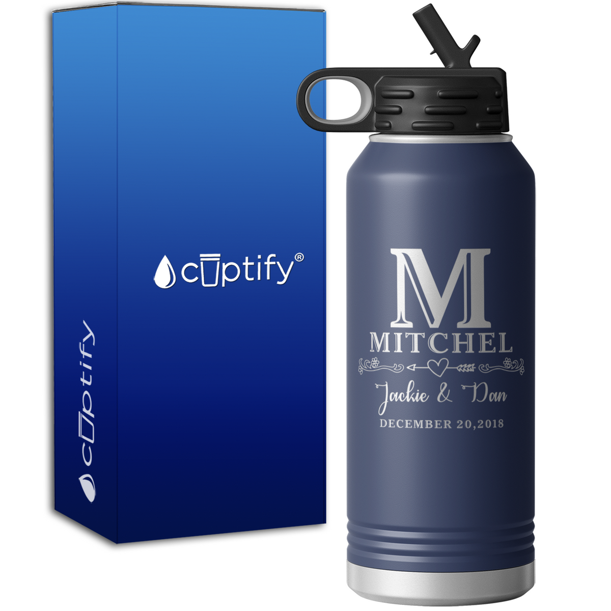 Personalized Anniversary Date 32oz Sport Water Bottle