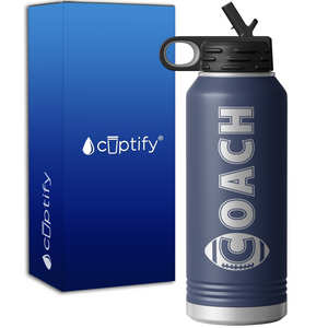 Football Coach 32oz Sport Water Bottle