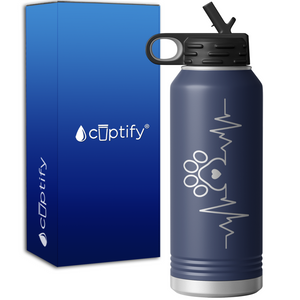 Dog Paw Heartbeat 32oz Sport Water Bottle