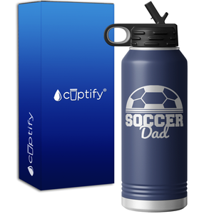Soccer Dad Half Ball 32oz Sport Water Bottle