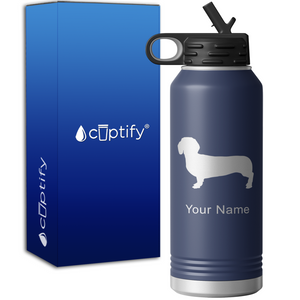 Dachshund Personalized 32oz Sport Water Bottle