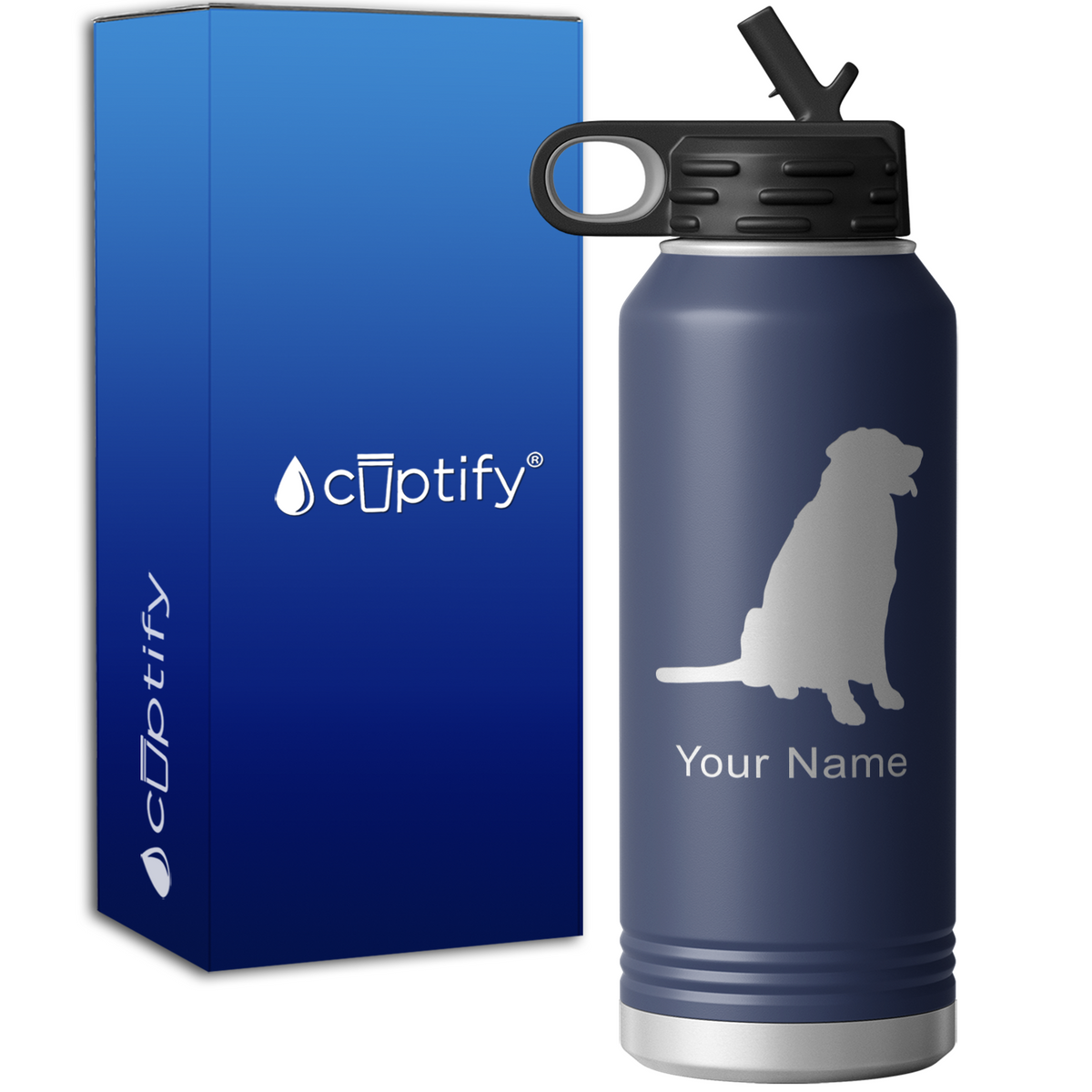 Golden Retriever Personalized 32oz Sport Water Bottle