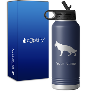 German Shepherd Personalized 32oz Sport Water Bottle