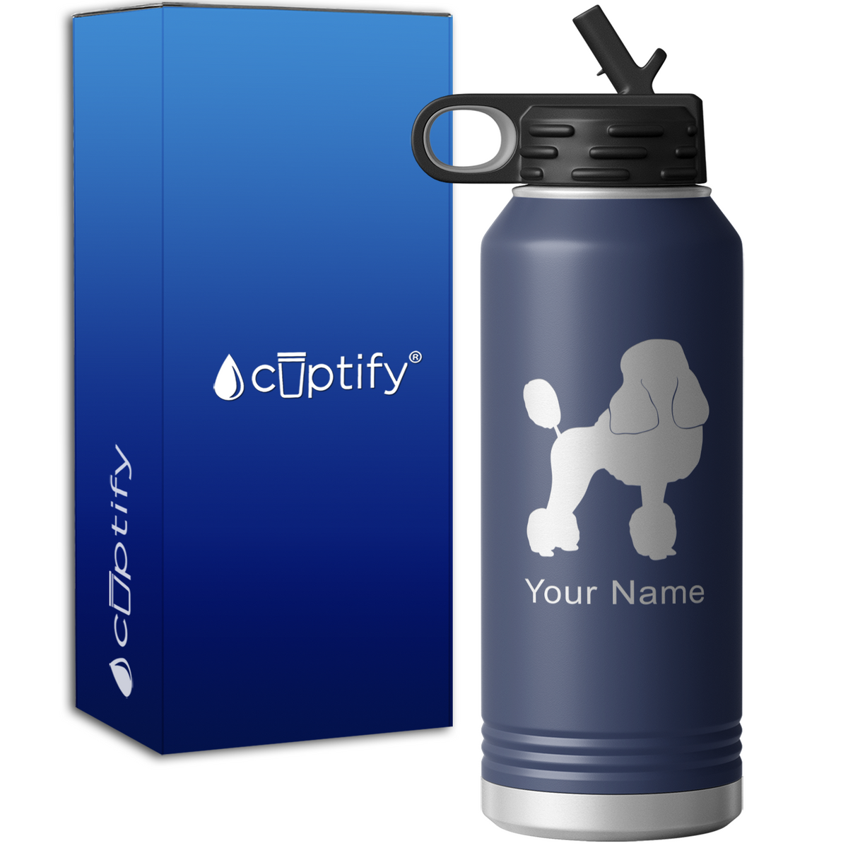 Poodle Personalized 32oz Sport Water Bottle
