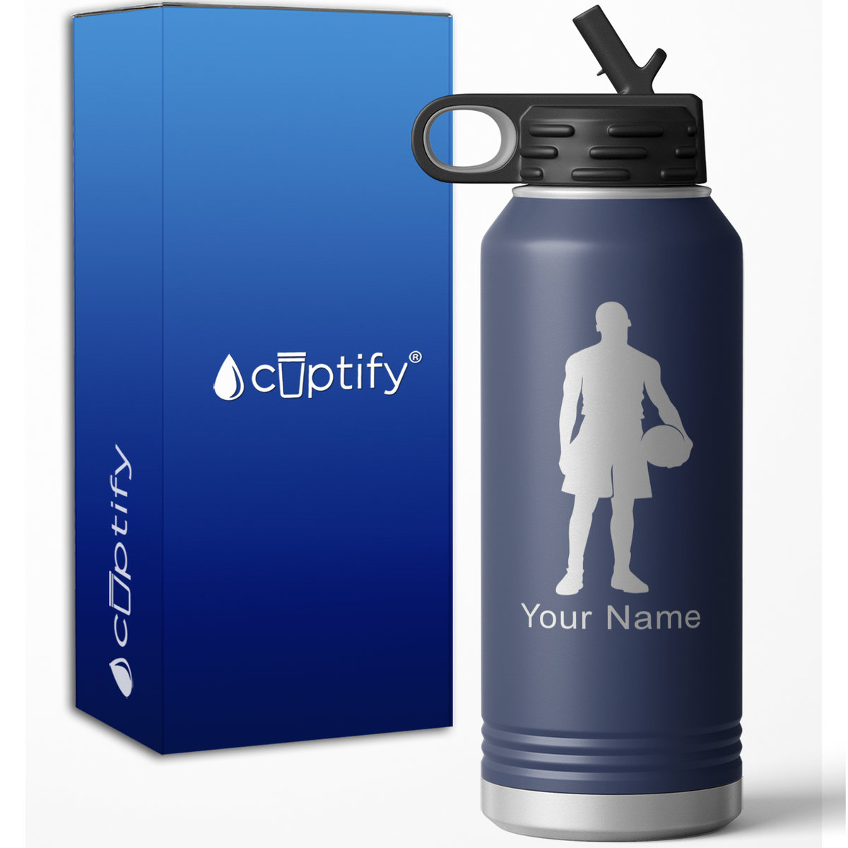 Basketball Player Personalized 32oz Sport Water Bottle
