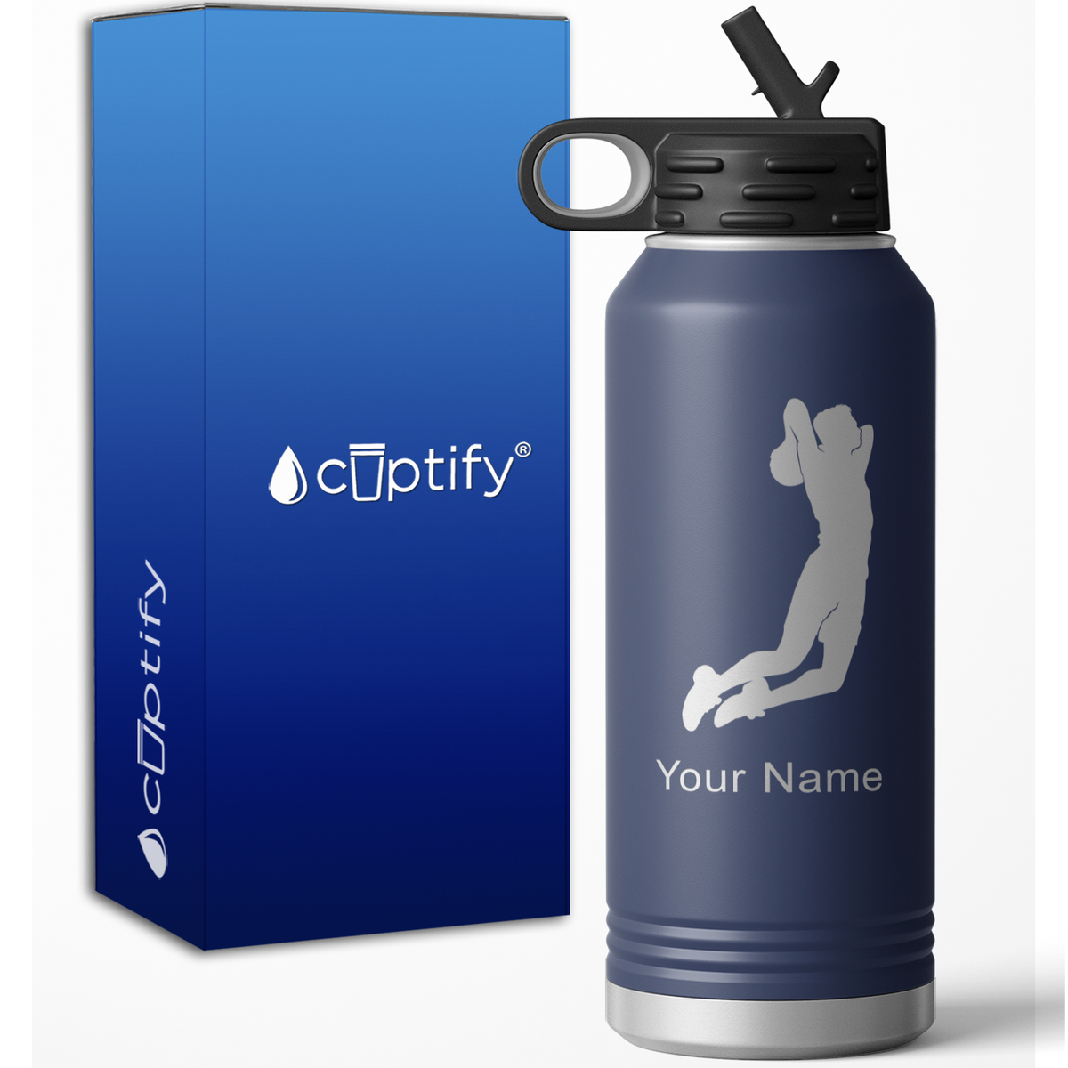 Slam Dunk Basketball Player Personalized 32oz Sport Water Bottle