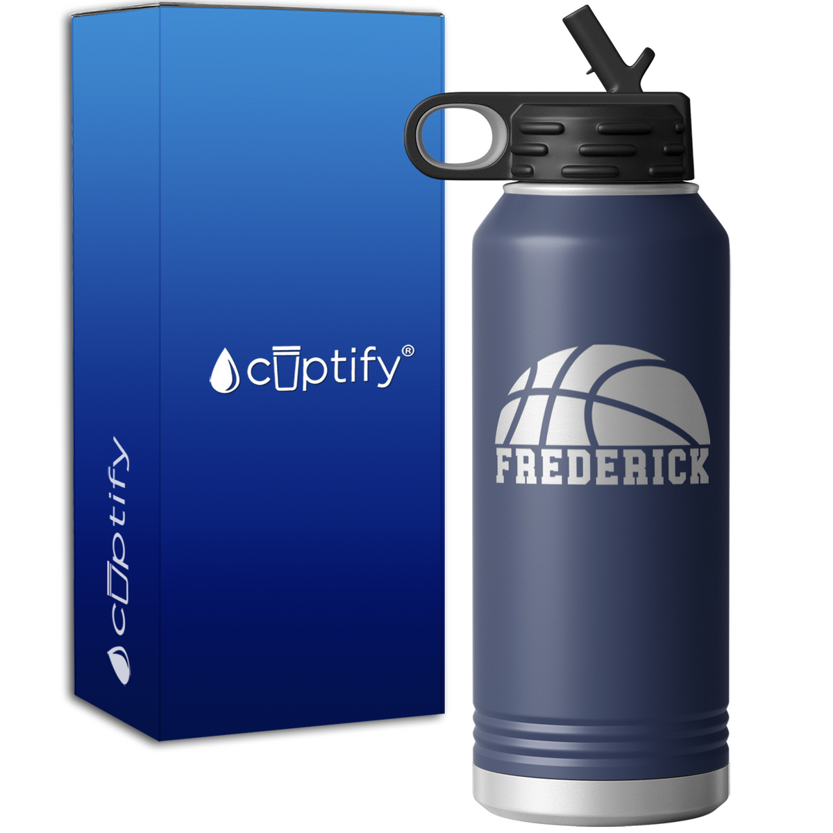 Basketball Half Personalized 32oz Sport Water Bottle