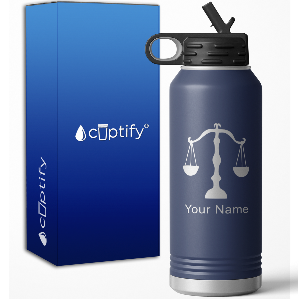 Libra Zodiac Sign Personalized 32oz Sport Water Bottle