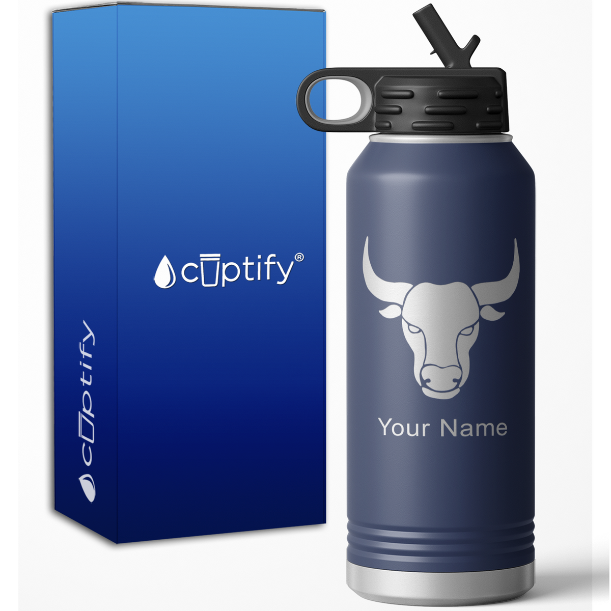 Taurus Zodiac Sign Personalized 32oz Sport Water Bottle