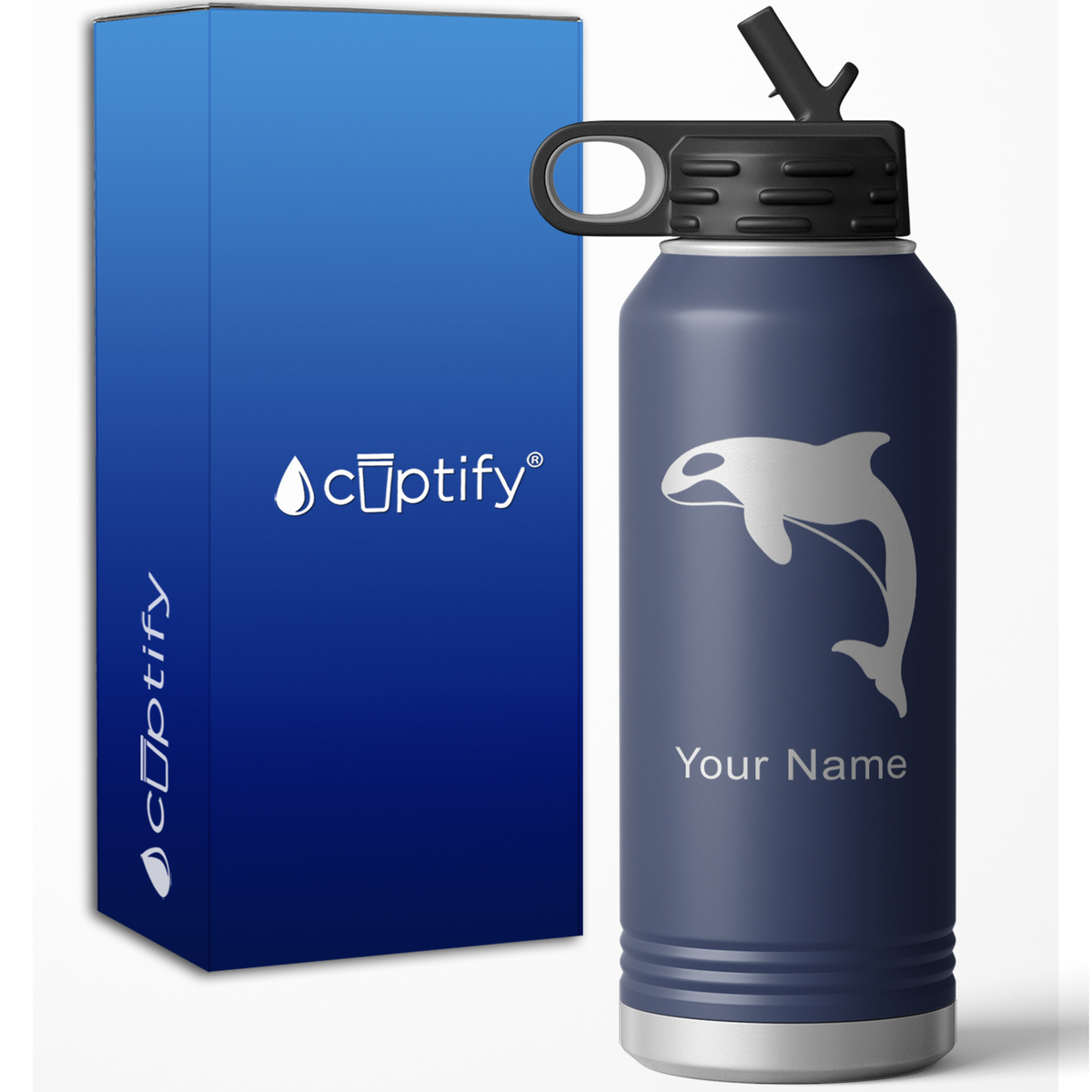 Killer Whale Personalized 32oz Sport Water Bottle